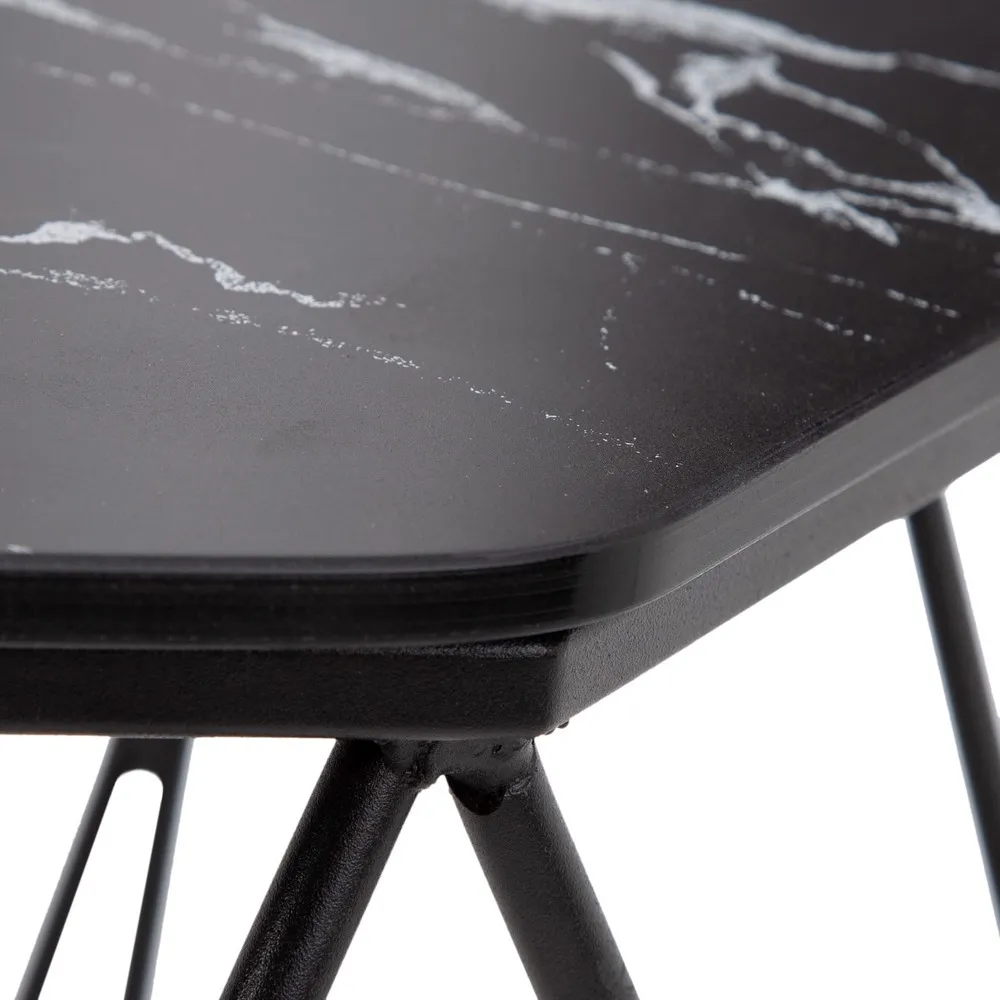 Masuta sufragerie Hexagon, negru, metal sticla [4]