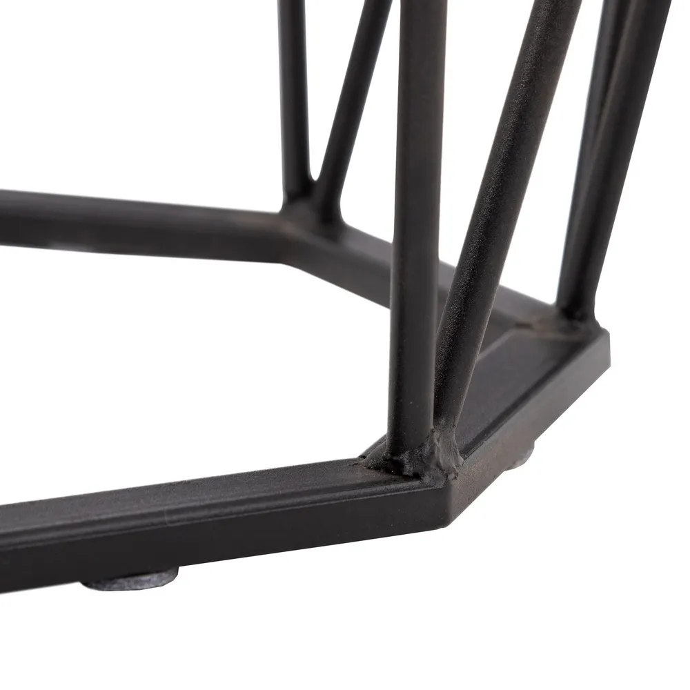 Masuta sufragerie Hexagon, negru, metal sticla [7]