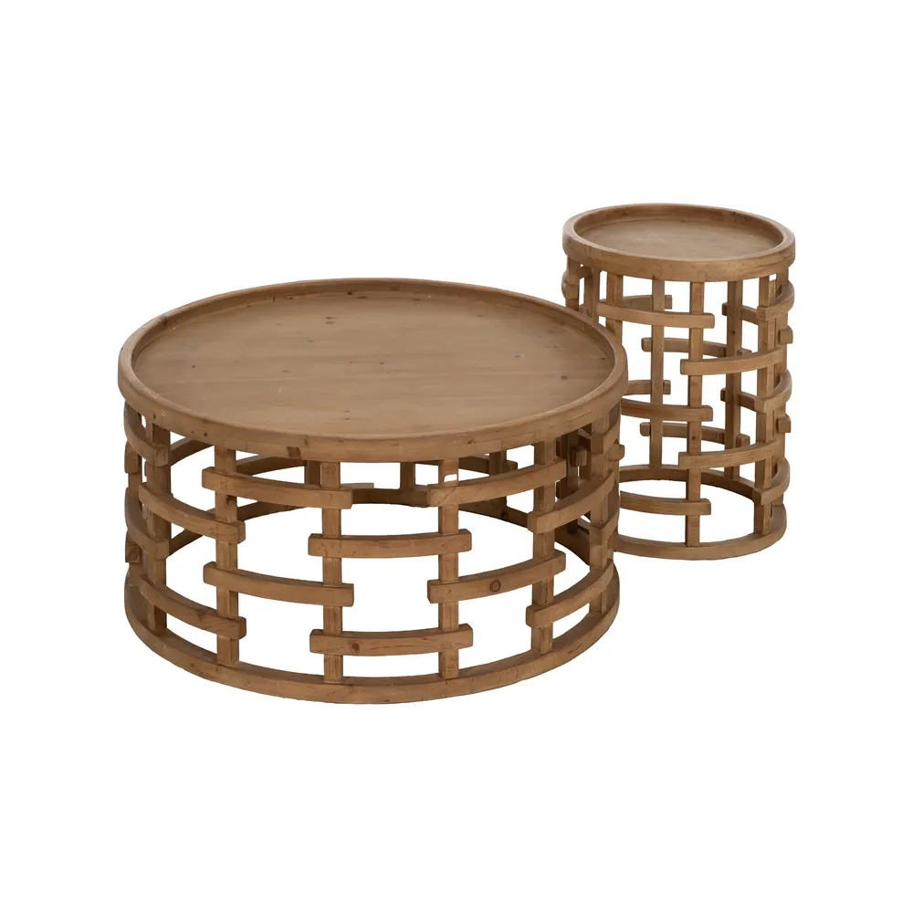 Masuta sufragerie rotunda lemn MDF, natural [10]