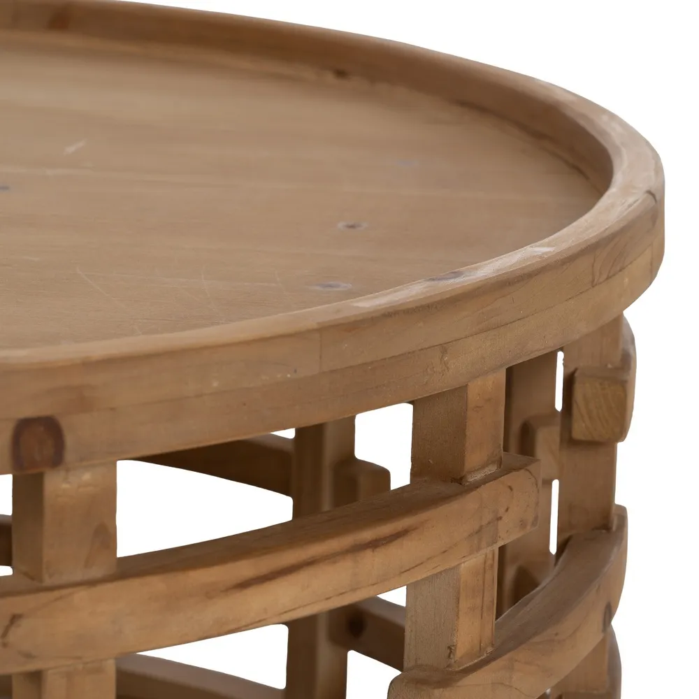 Masuta sufragerie rotunda lemn MDF, natural [7]