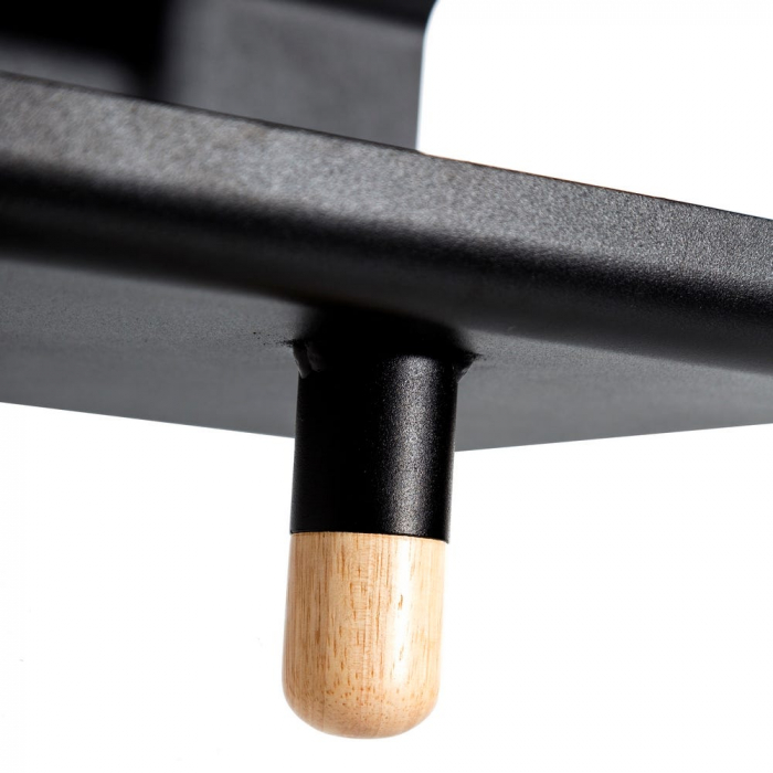 Masă suspendată perete fier negru & lemn natural [5]