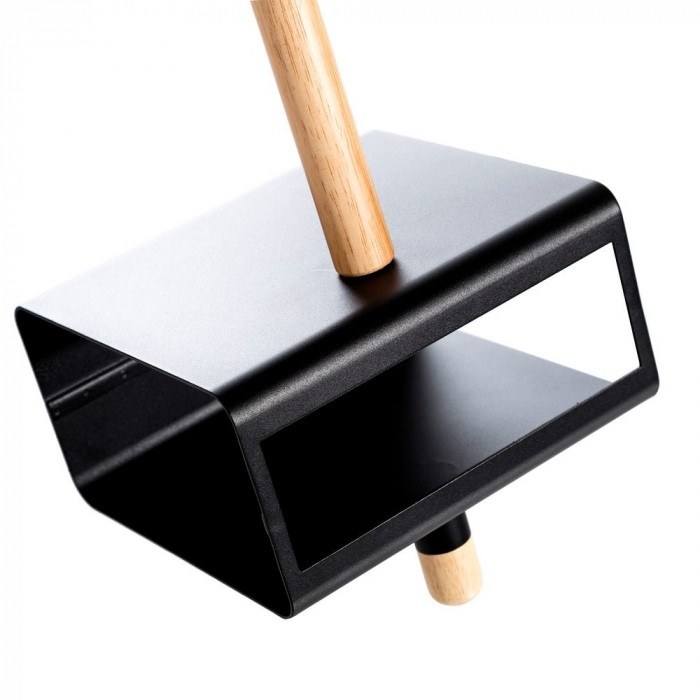 Masă suspendată perete fier negru & lemn natural [2]