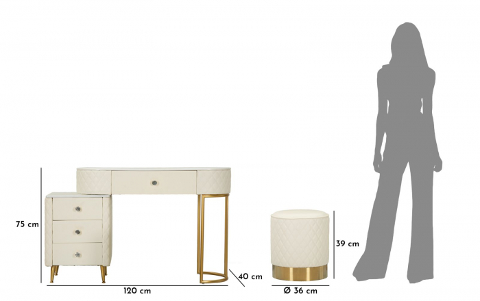 Masa de toaleta crem eleganta | Mobilier dormitor CreativDeco [12]