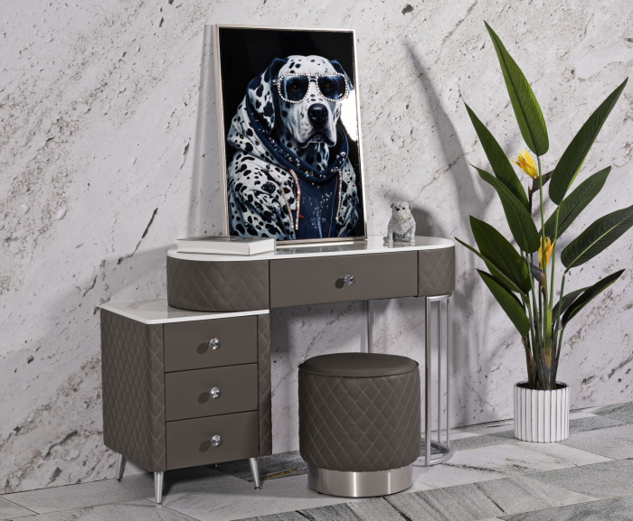 Masa de toaleta gri moderna | Mobilier functional CreativDeco [11]