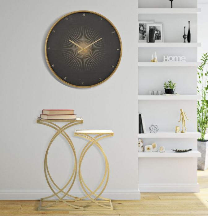 Set masute aurii Simply cu blat din oglindă și design decorativ simetric și aerisit [7]