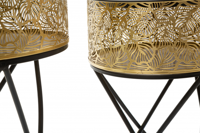 Masute Leavy set 2 buc,metal/auriu [6]