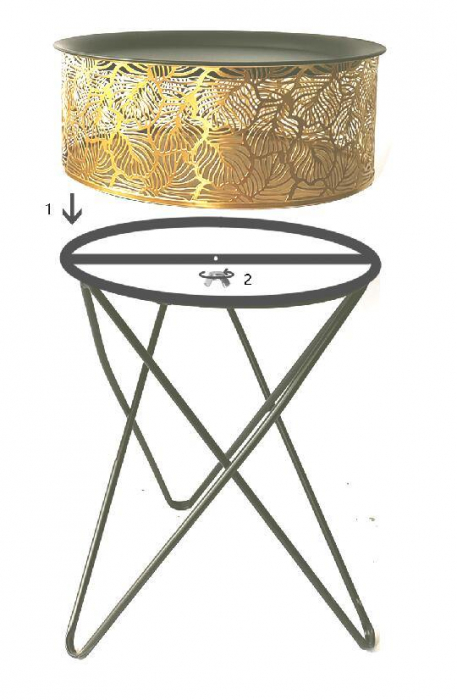 Masute Leavy set 2 buc,metal/auriu [8]