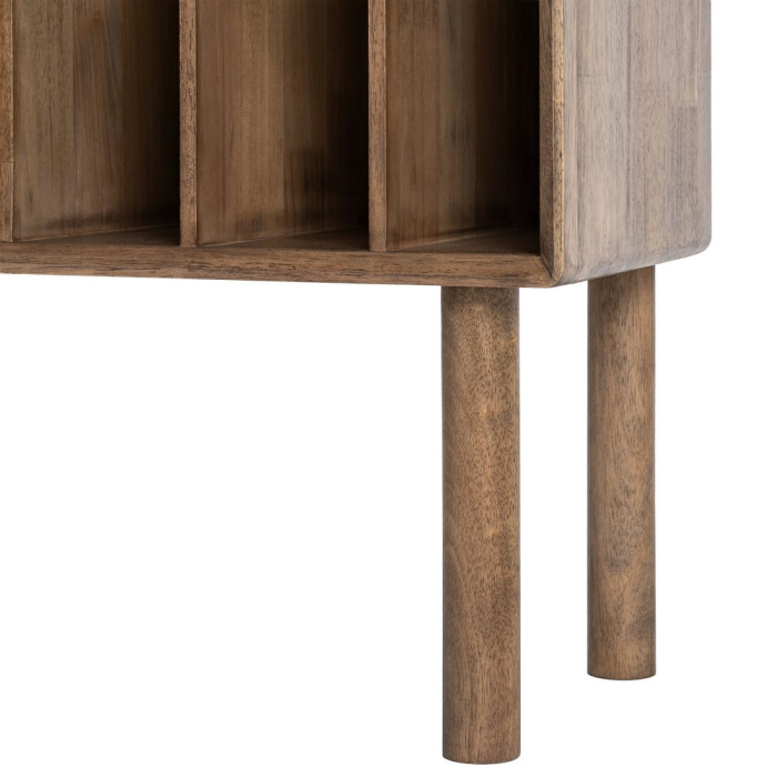 Mobilier auxiliar din lemn maro cu compartimente si usa din sticla [11]