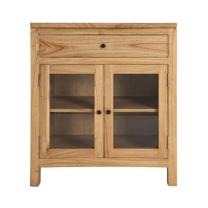 Mobilier hol din lemn de mindi cu uși din sticlă și sertar [8]
