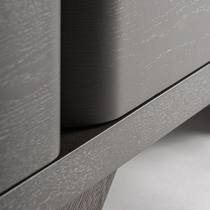 Mobilier TV din stejar masiv negru cu picioare X art deco [4]