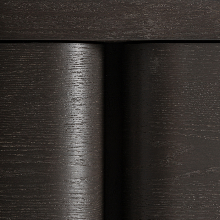 Mobilier TV din stejar masiv negru cu picioare X art deco [7]