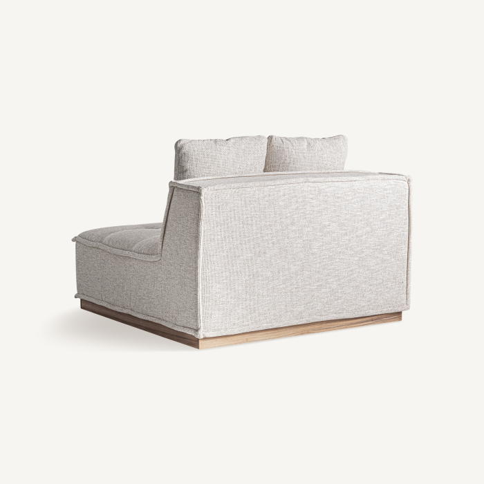 Modul central canapea modulară exterior HoReCa din aluminiu maro cu stofă bej [4]