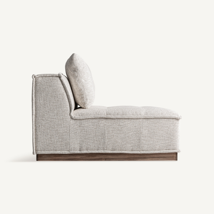 Modul central canapea modulară exterior HoReCa din aluminiu maro cu stofă bej [3]