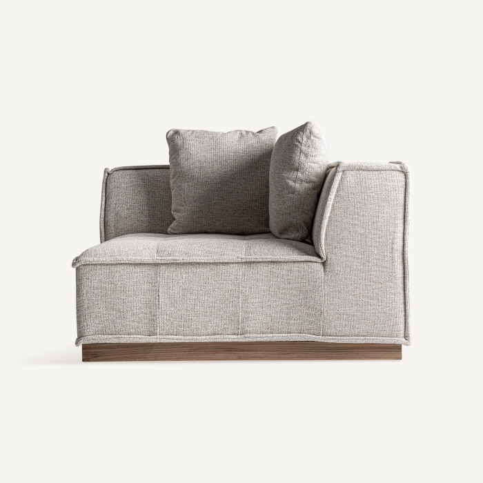 Modul colț canapea modulară exterior HoReCa din aluminiu maro cu stofă bej [4]