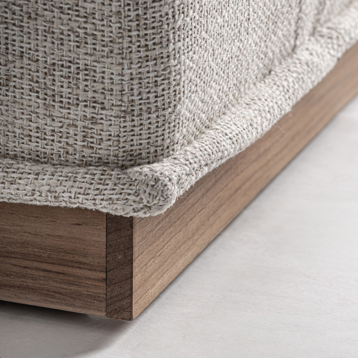 Modul colț canapea modulară exterior HoReCa din aluminiu maro cu stofă bej [9]