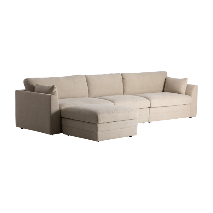 Modul puf pentru canapea tapițat în stofă taupe Otley [3]