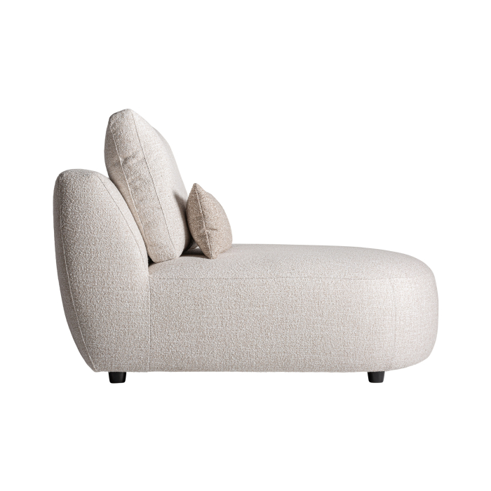 Modul sofa din stofă bej cu formă rotunjită [4]