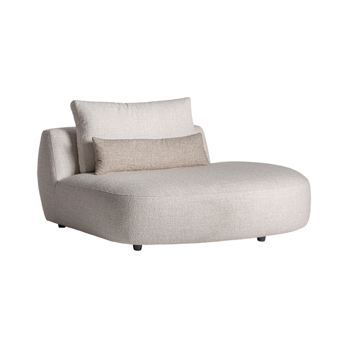 Modul sofa din stofă bej cu formă rotunjită [2]