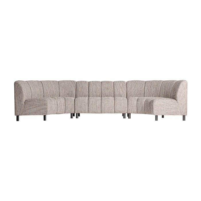 Modul sofa din stofă bej texturată cu design compact [4]