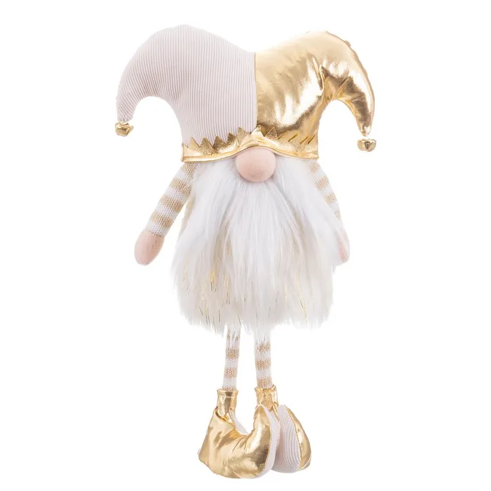 Moș Crăciun decorativ auriu în picioare Crăciun|Decoruri festive strălucitoare [1]