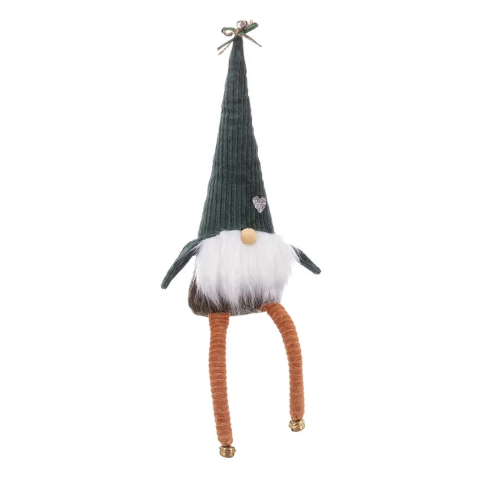 Moș Crăciun textil verde șezând Crăciun|Decoruri festive autentice [1]