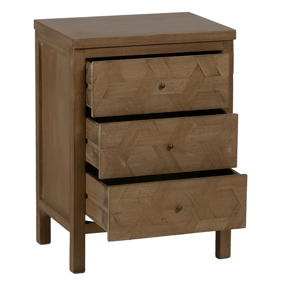 Noptiera 3 sertare Madera, Lemn Natural - CreativDeco.ro [3]