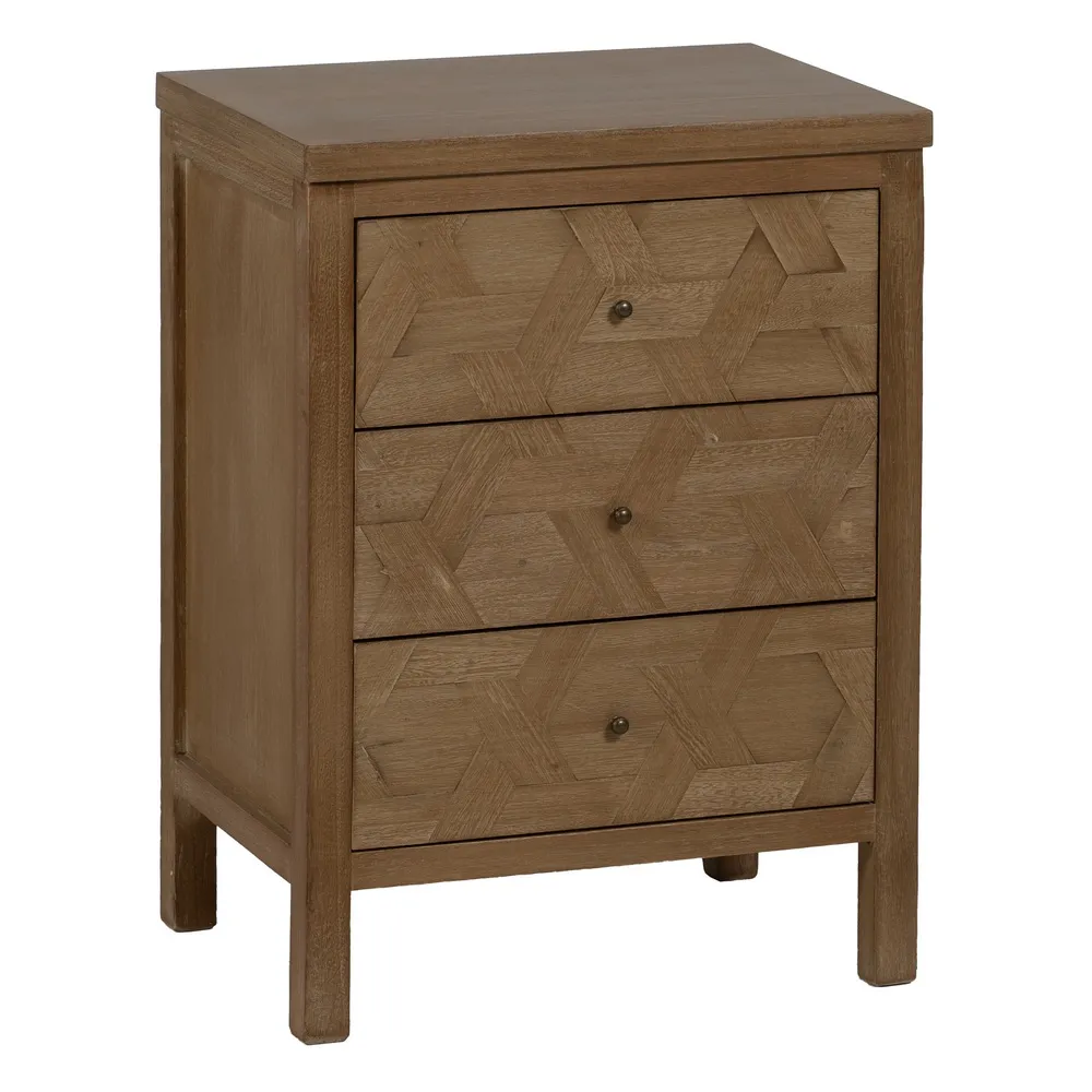 Noptiera 3 sertare Madera, Lemn Natural - CreativDeco.ro [1]