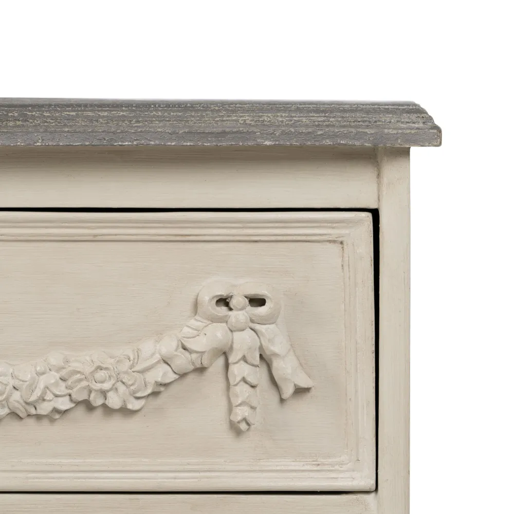 Noptiera Alb-Gri Uzat Lemn Sculptat - creativdeco.ro [10]