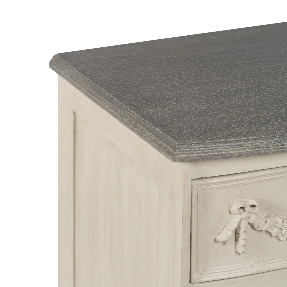 Noptiera Alb-Gri Uzat Lemn Sculptat - creativdeco.ro [5]