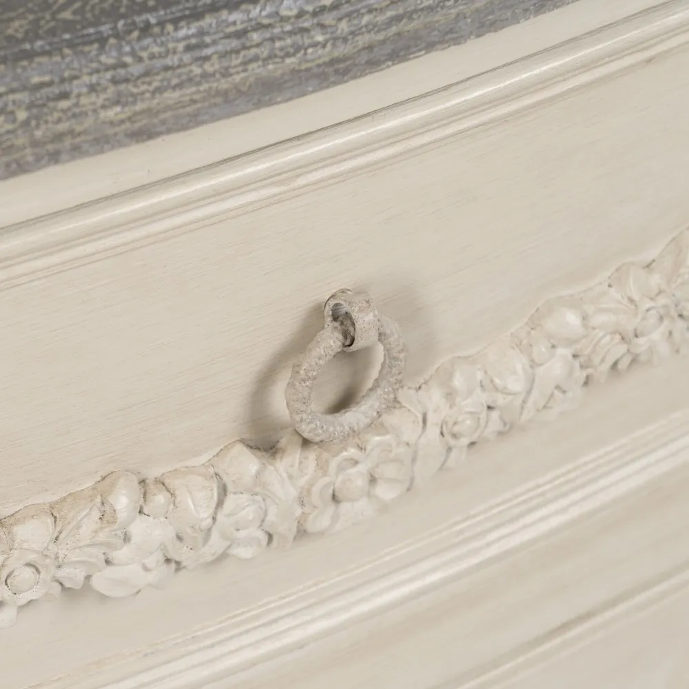 Noptiera Alb-Gri Uzat Lemn Sculptat - creativdeco.ro [7]