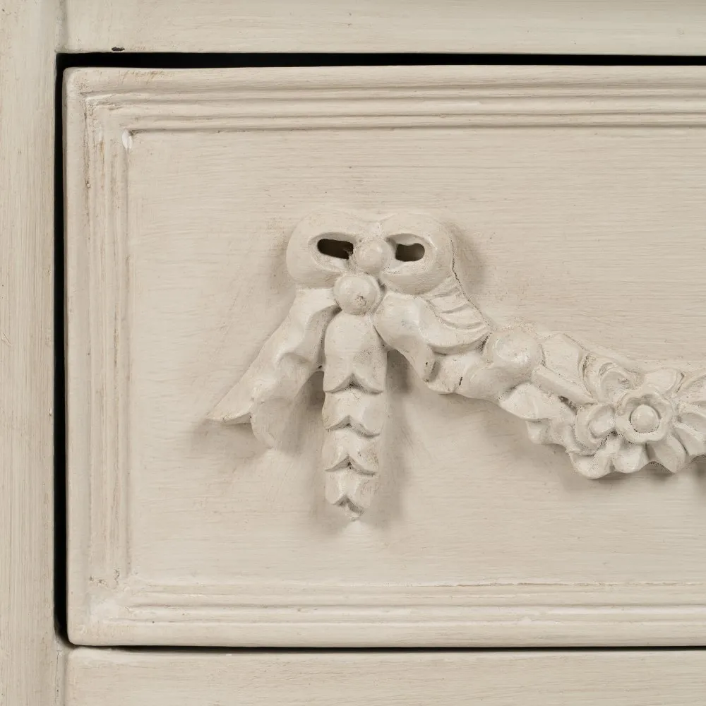 Noptiera Alb-Gri Uzat Lemn Sculptat - creativdeco.ro [6]
