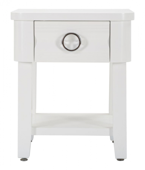 Noptiera alba Shine, lemn brad, MDF [3]