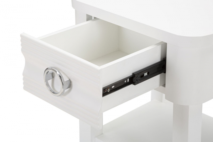 Noptiera alba Shine, lemn brad, MDF [6]