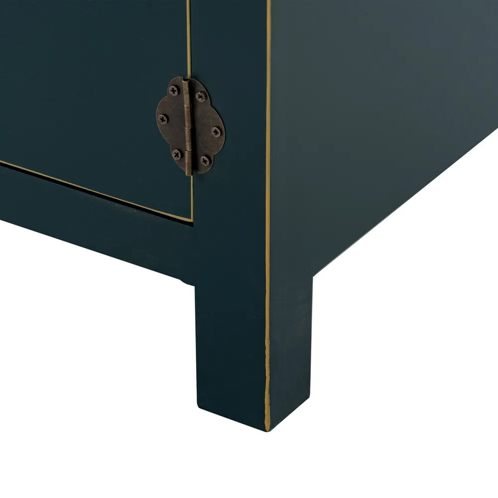 Noptiera design oriental albastru-verzui cu sertar | Mobila dormitor [11]