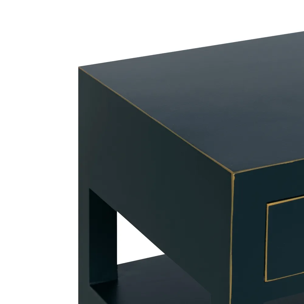Noptiera design oriental albastru-verzui cu sertar | Mobila dormitor [4]