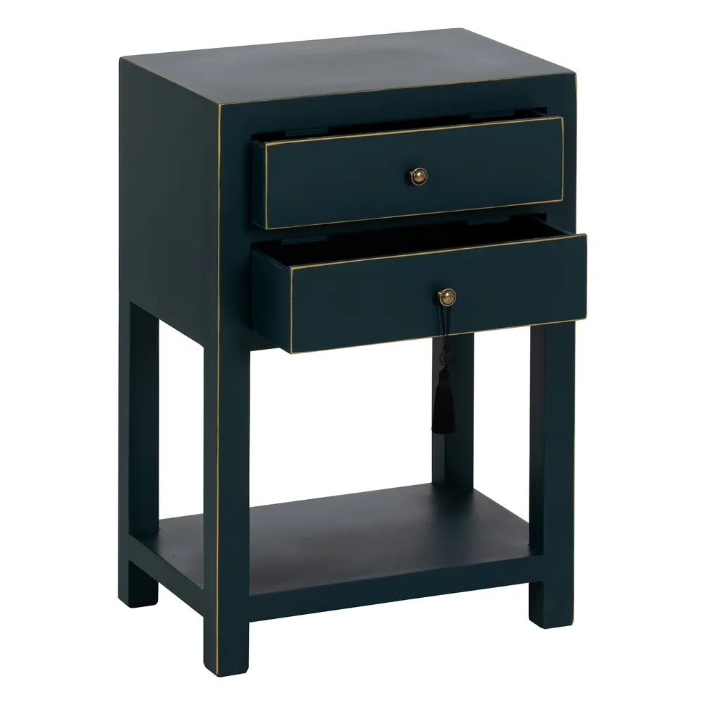 Noptiera eleganta albastru-verzui cu 2 sertare | Mobilier oriental [3]