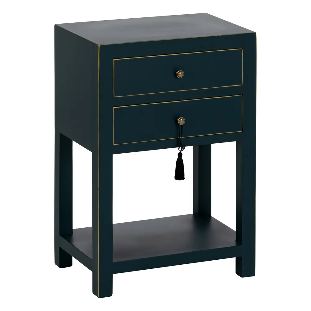 Noptiera eleganta albastru-verzui cu 2 sertare | Mobilier oriental [2]
