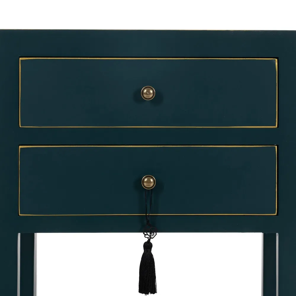 Noptiera eleganta albastru-verzui cu 2 sertare | Mobilier oriental [5]