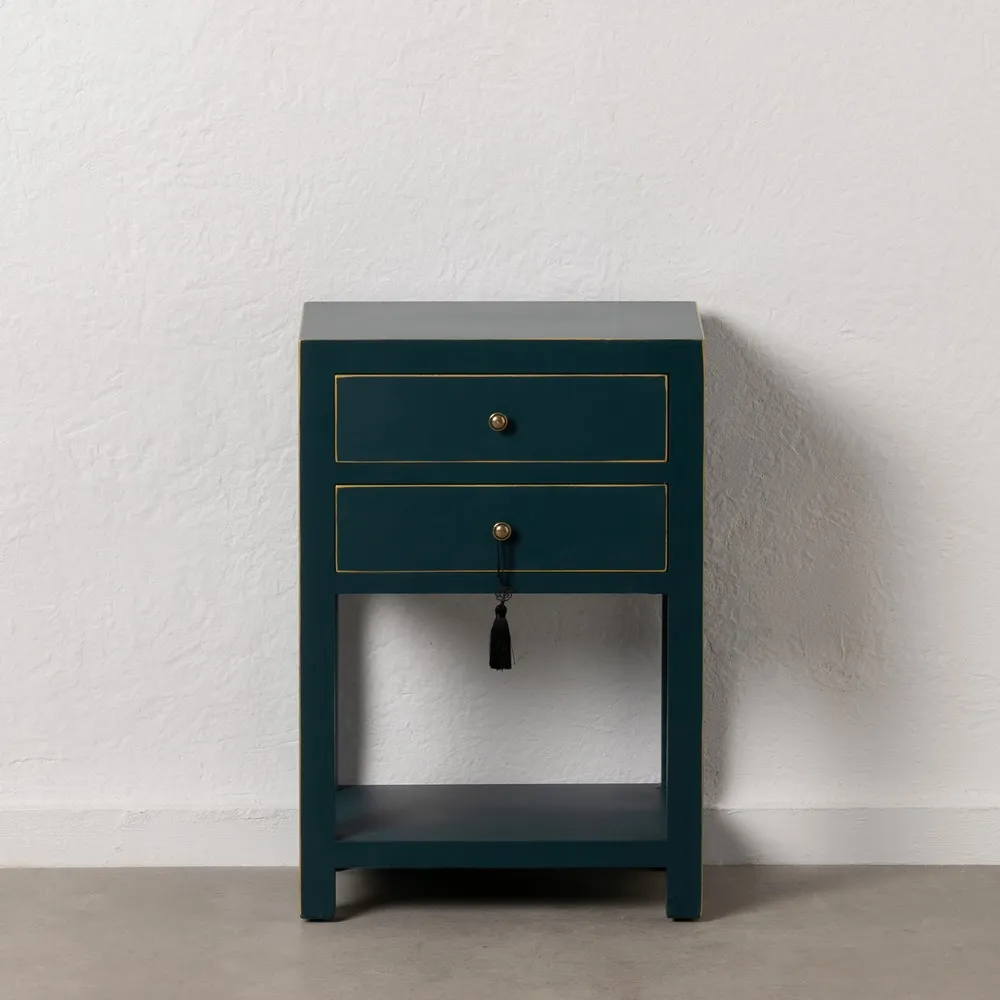 Noptiera eleganta albastru-verzui cu 2 sertare | Mobilier oriental [1]