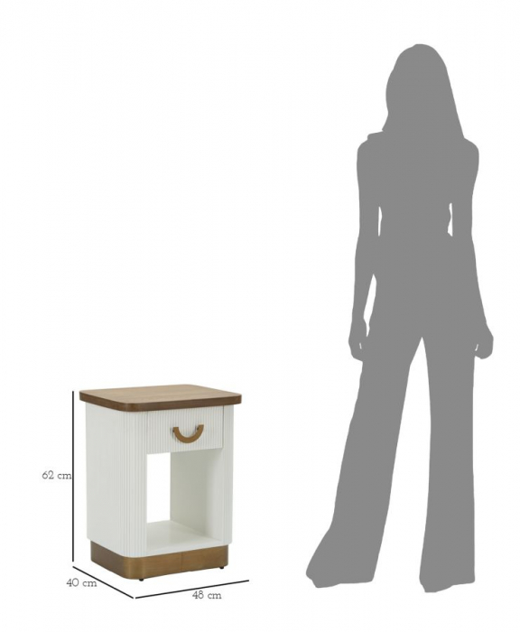 Noptiera crem eleganta design rotunjit CreativDeco [10]