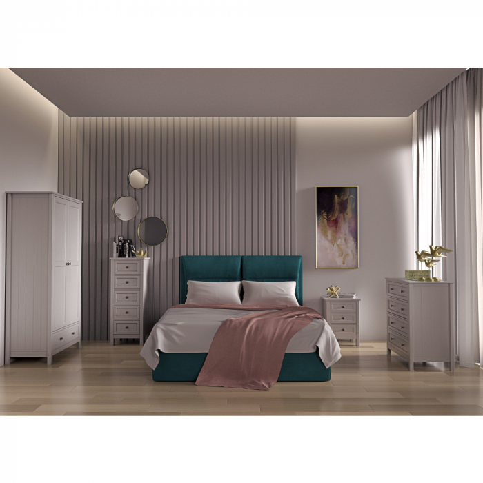 Noptiera 3 sertare gri deschis French [4]