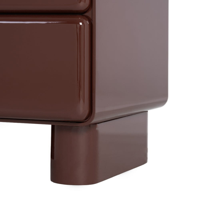 Noptiera din MDF lacuit garnet cu doua sertare design sculptural [8]
