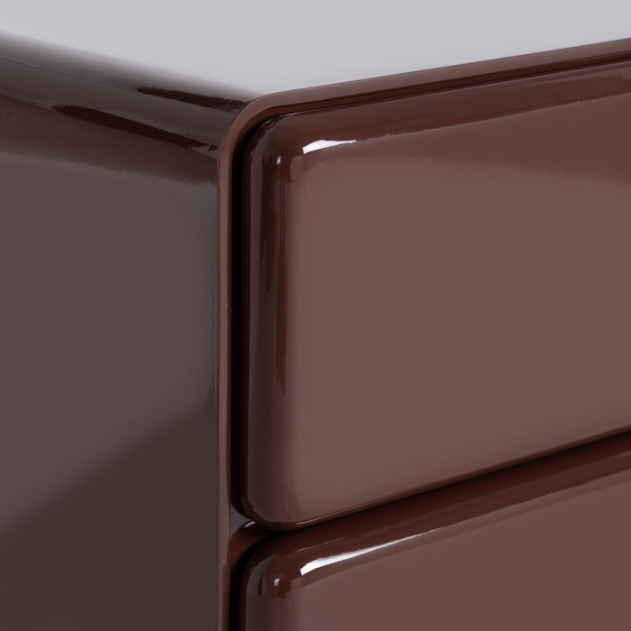 Noptiera din MDF lacuit garnet cu doua sertare design sculptural [6]