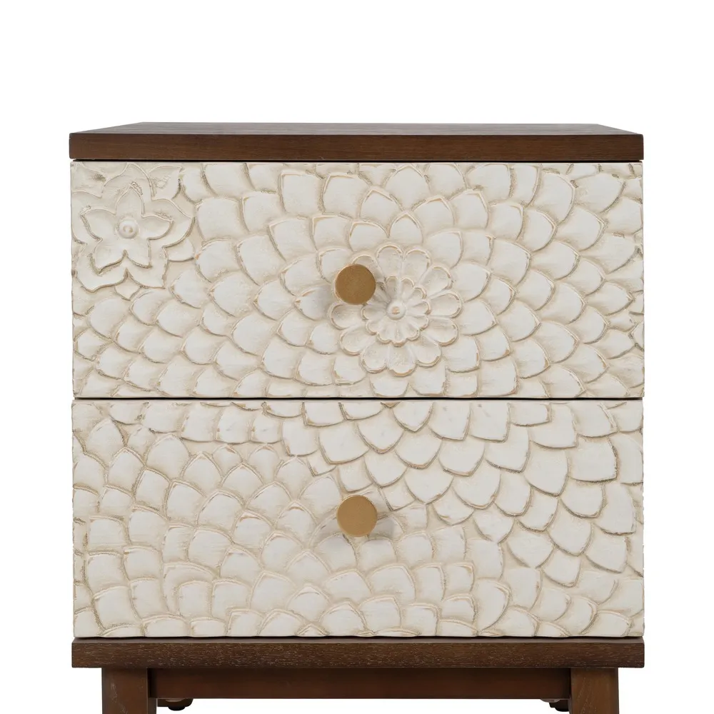 Noptiera cu sertare sculptate | Dormitor vintage | CreativDeco [5]
