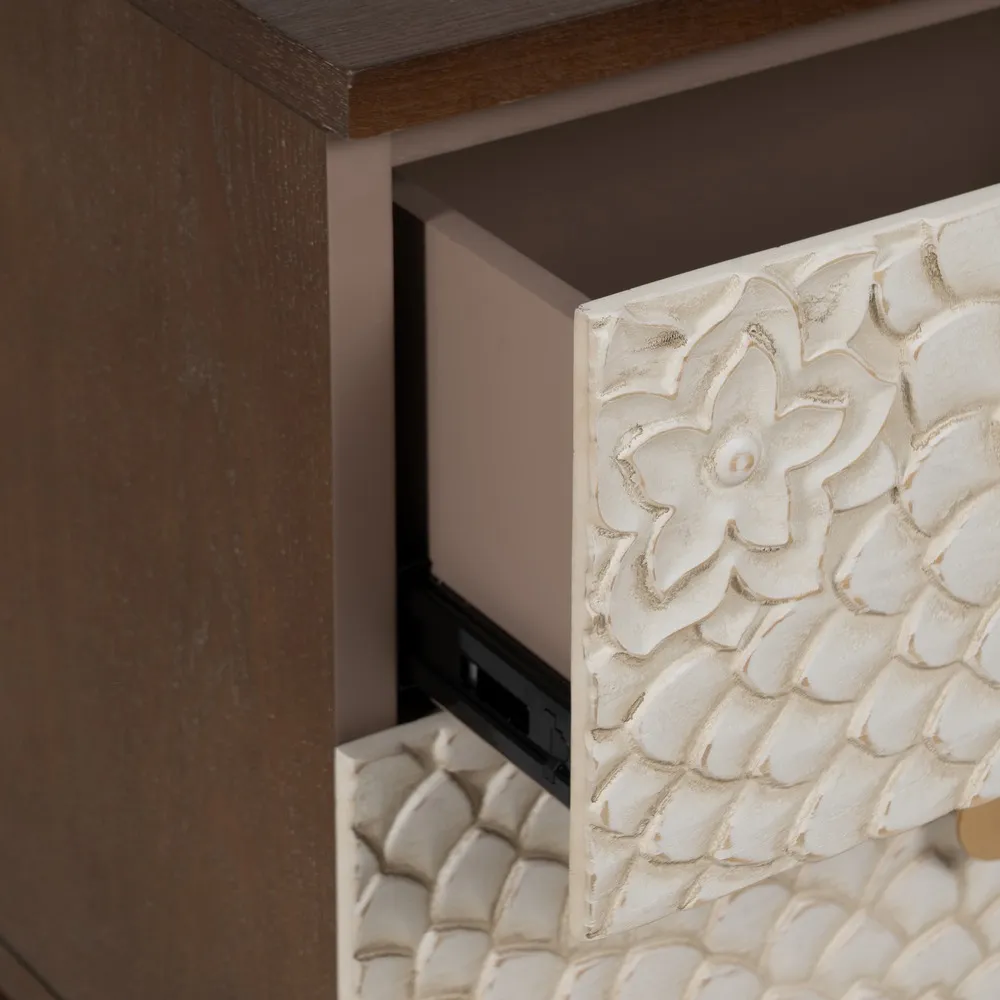 Noptiera cu sertare sculptate | Dormitor vintage | CreativDeco [6]
