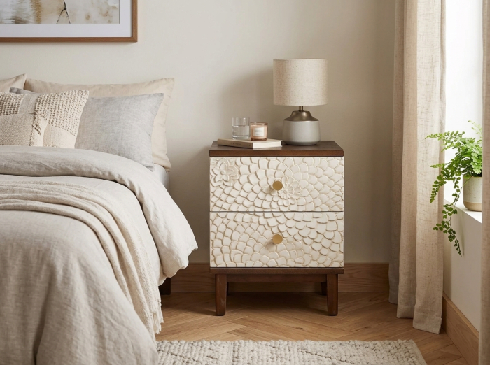 Noptiera cu sertare sculptate | Dormitor vintage | CreativDeco [2]