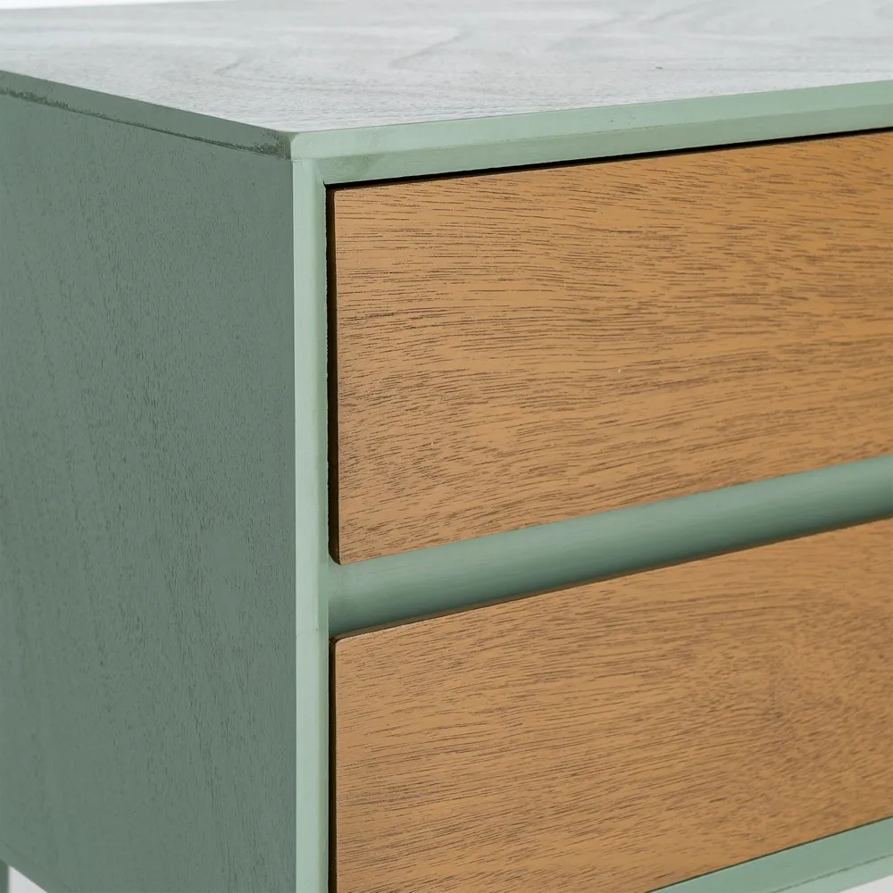 Noptieră din MDF verde cu două sertare [6]