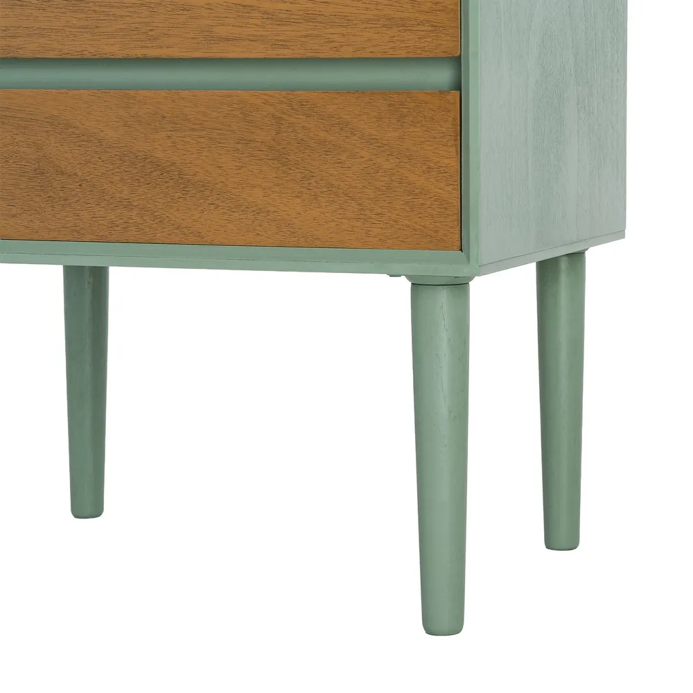 Noptieră din MDF verde cu două sertare [7]