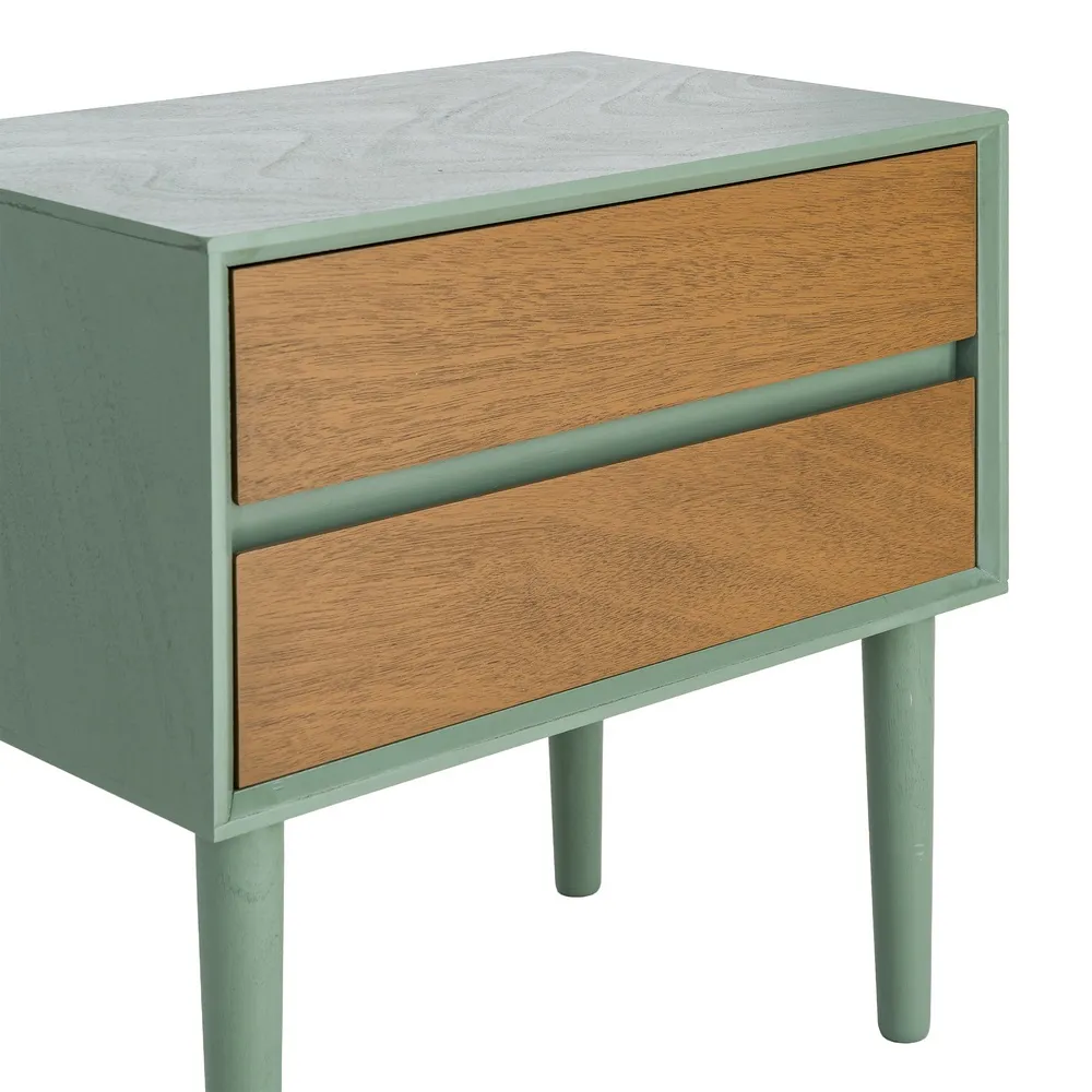 Noptieră din MDF verde cu două sertare [4]