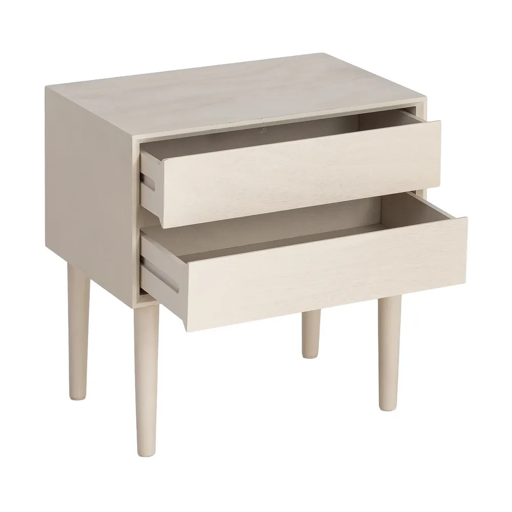 Noptieră din MDF crem cu două sertare [3]
